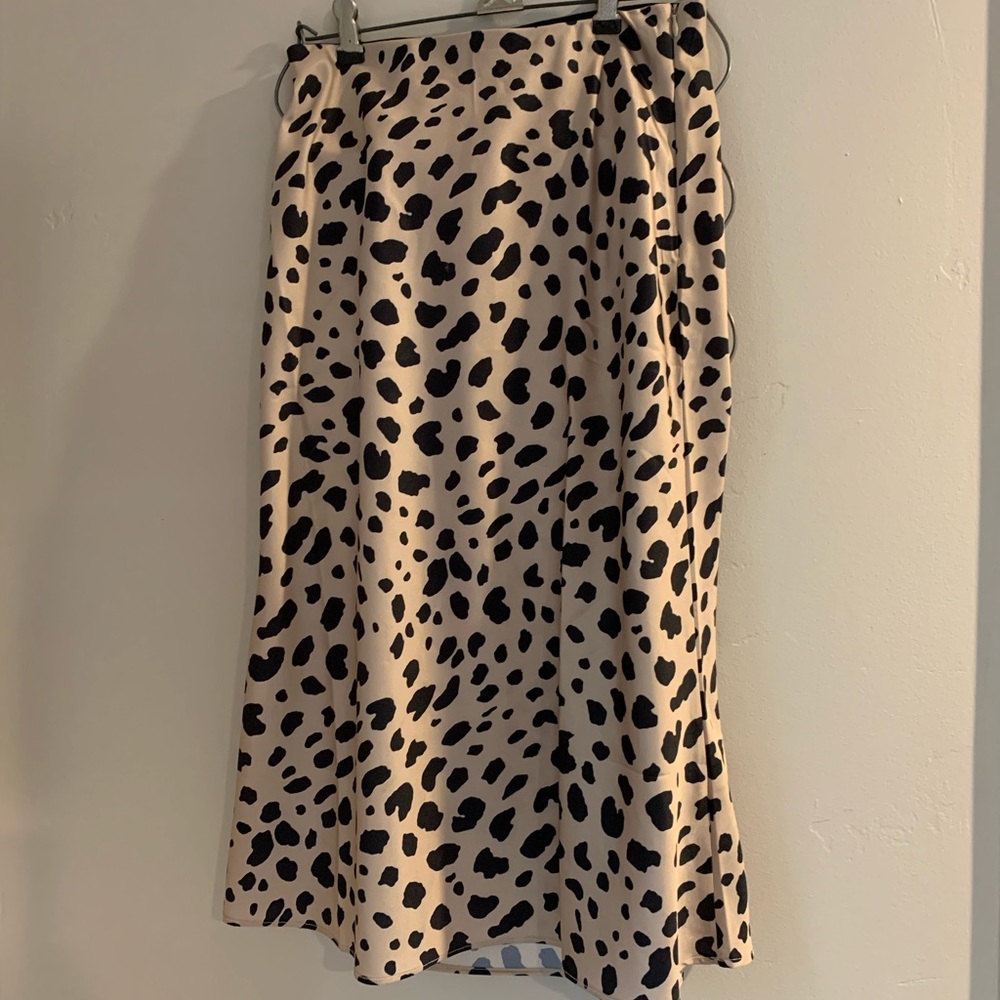 Animal print midi skirt